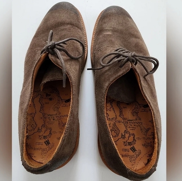 Banana Republic, Men's Brown Suede Oxford Sophisticated Lace-up Shoes, sz 9.5 - Picture 9 of 15